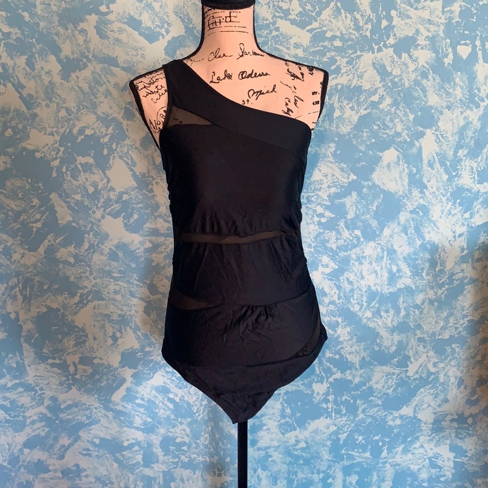 Black one piece swim suit